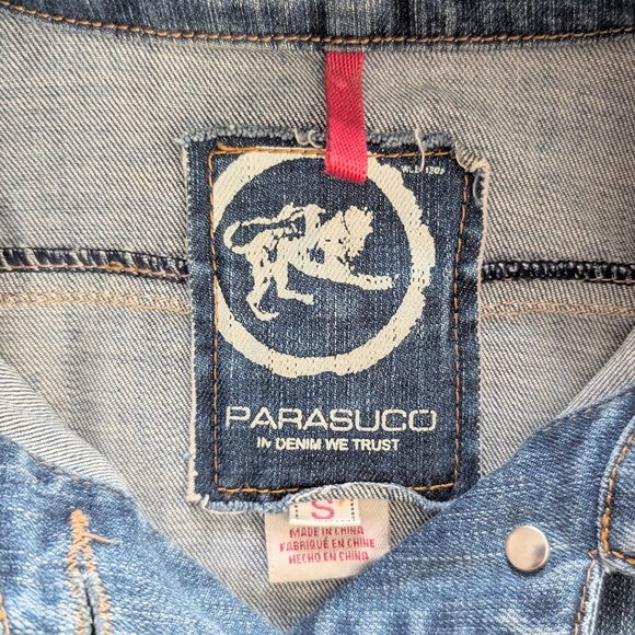 Parasuco Women's Cropped Blue Jeans Jackets ~ Size Small - Picture 6 of 10